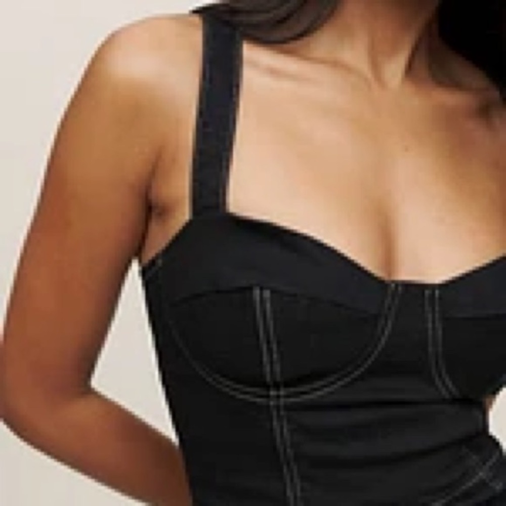 Nikki Bustier Denim Mini Dress Reformation